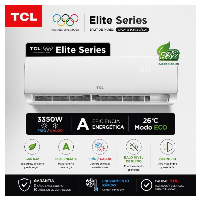 Aire Acondicionado TCL Split Inverter 3400 W Frío/Calor